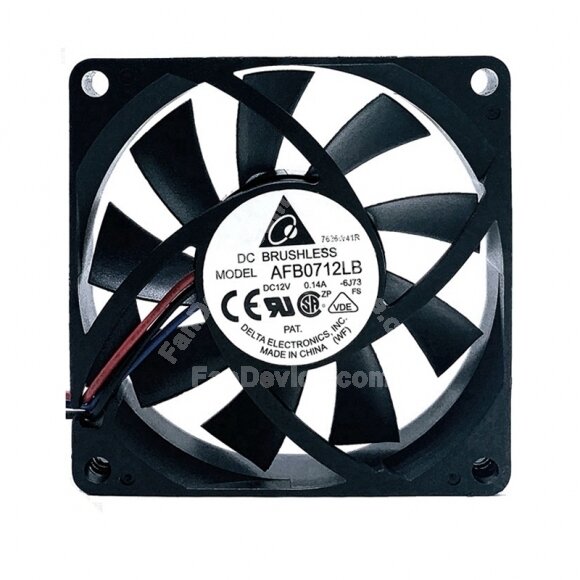 Delta AFB0712LB DC 12V 0.14A 2 Wires / 3 Wires / 4 Wires Axial Cooling Fan