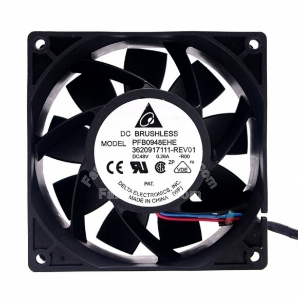 Delta PFB0948EHE DC 48V 0.26A 2 Wires / 3 Wires Axial Cooling Fan