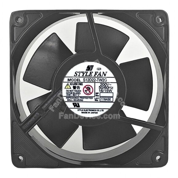 STYLE FAN S12D22-TW2G AC 200V 16/15W 12038 Axial Cooling Fan