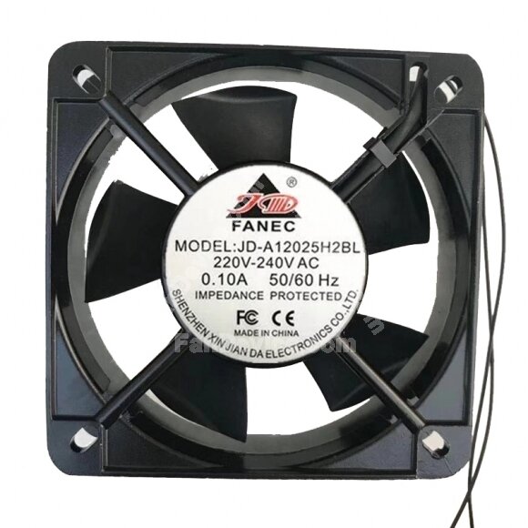 FANEC JD-A12025H2BL JD-A12025H2SL AC 220/240V 0.10A 2 Wires Axial Cooling Fan