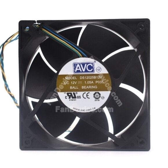 AVC DS12025B12U DC 12V 1.05A 2 Wires / 3 Wires / 4 Wires Axial Cooling Fan