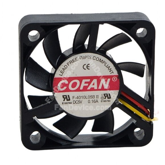 COFAN F-4010L05B DC 5V 0.16A 4010 Axial Cooling Fan