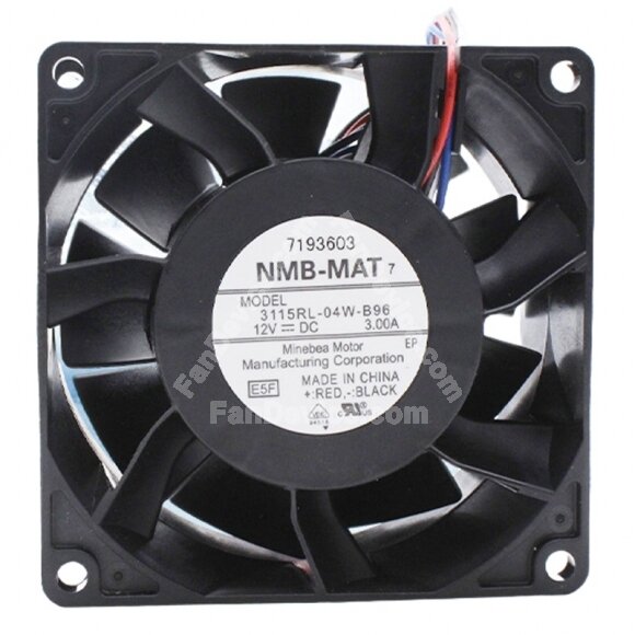 NMB-MAT 3115RL-04W-B96 DC 12V 3.00A 2 Wires / 3 Wires / 4 Wires Axial Cooling Fan