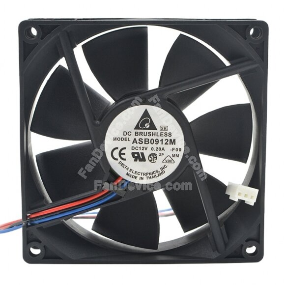 Delta ASB0912M DC 12V 0.20A 9025 Axial Brushless Cooling Fan