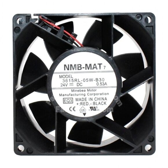 NMB 3615RL-05W-B30 DC 24V 0.53A 2 Wires Axial Cooling Fan