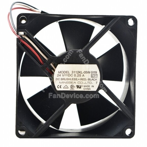 NMB 3112KL-05W-B59 DC 24V 0.25A 3 Wires Axial Cooling Fan