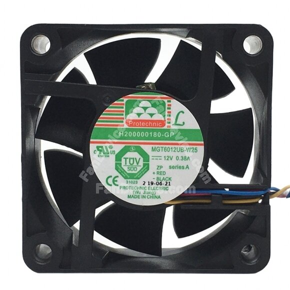 Protechnic MAGIC MGT6012UB-W25 DC 12V 0.38A 6025 Axial Cooling Fan