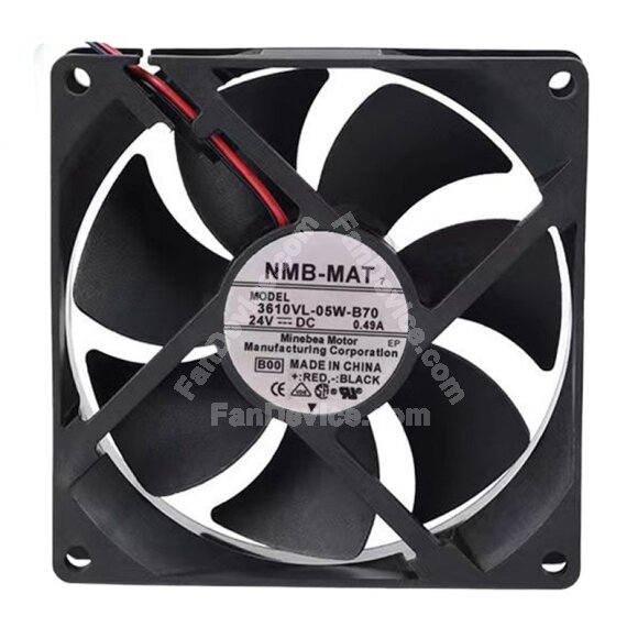 NMB-MAT 3610VL-05W-B70 DC 24V 0.49A 9225 Axial Cooling Fan