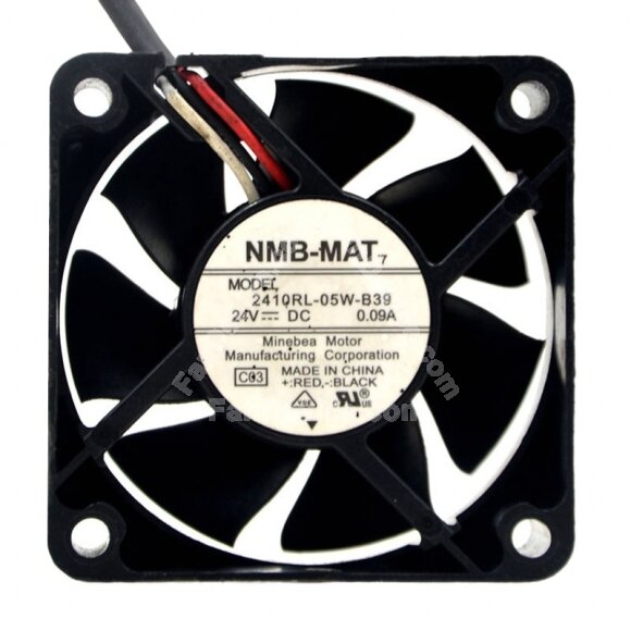 NMB-MAT 2410RL-05W-B39 DC 24V 0.09A 6025 Axial Cooling Fan