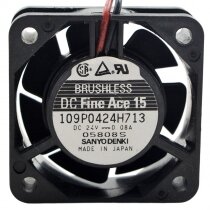 Sanyo Denki 109P0424H713 DC 24V 0.08A 4015 Axial Brushless Cooling Fan