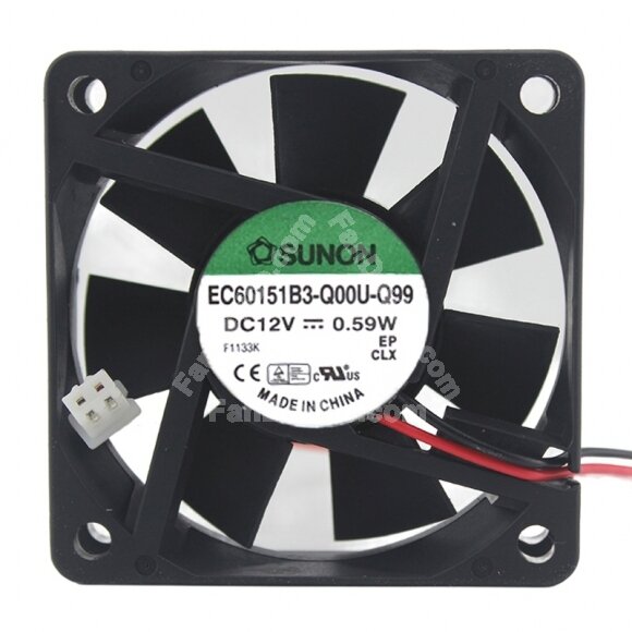Sunon EC60151B3-Q00U-Q99 DC 12V 0.59W 6015 Axial Cooling Fan