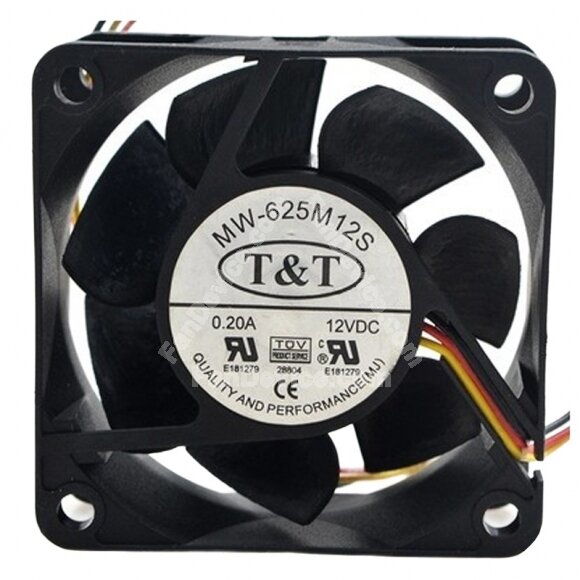 T&T MW-625M12S DC 12V 0.20A 6025 Axial Cooling Fan