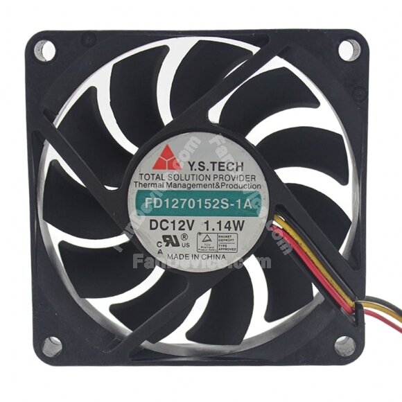Y.S.TECH FD1270152S-1A DC 12V 1.14W 7015 Axial Cooling Fan