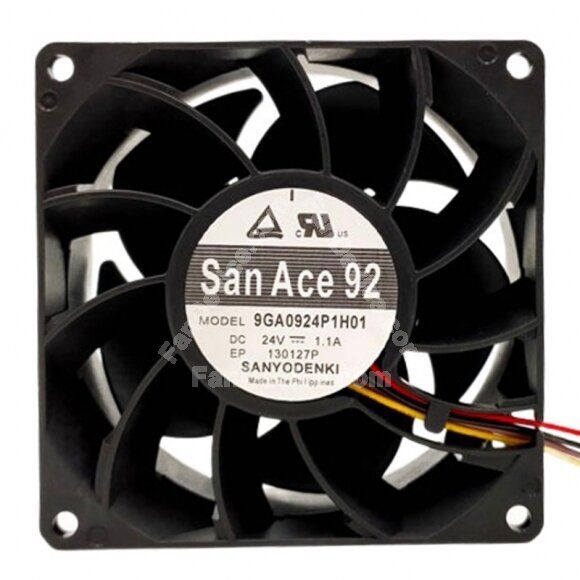 Sanyo Denki 9GA0924P1H01 DC 24V 1.1A 9238 Axial Cooling Fan