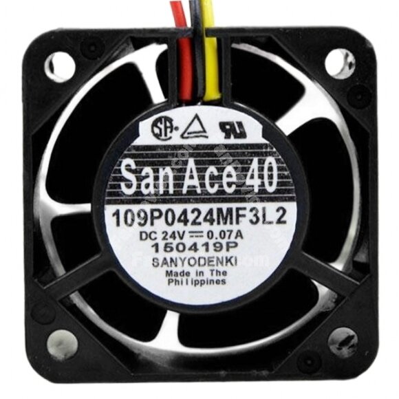 Sanyo Denki San Ace 40 109P0424MF3L2 DC 24V 0.07A 2 Wires / 3 Wires Axial Cooling Fan