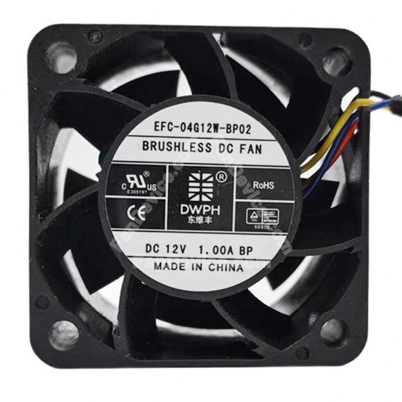 DWPH EFC-04G12W-BP02 DC 12V 1.00A 4028 Axial Brushless Cooling Fan