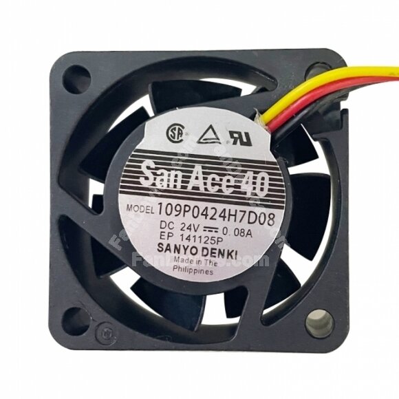 Sanyo Denki 109P0424H7D08 DC 24V 0.08A 3 Wires Axial Cooling Fan