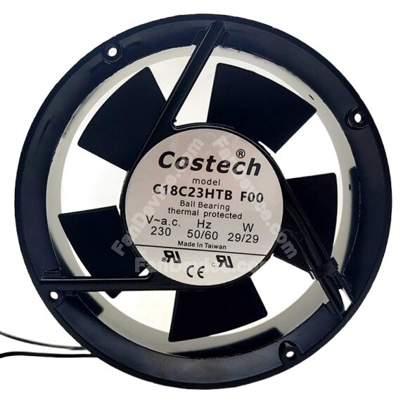 COSTECH C18C23HTB AC 230V 29W Ball Bearing Thermal Protected Axial Cooling Fan