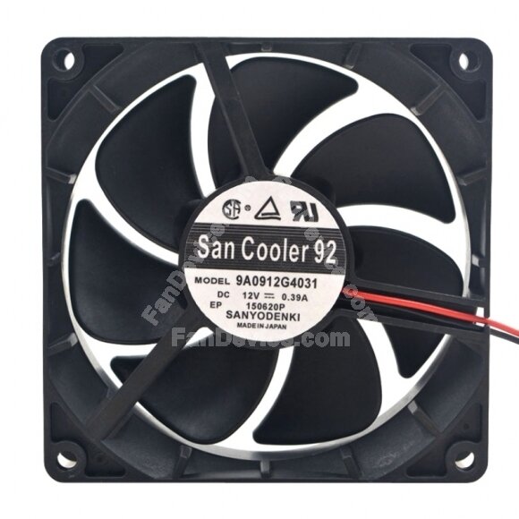 Sanyo Denki 9A0912G4031 DC 12V 0.39A 2 Wires / 3 Wires / 4 Wires Axial Cooling Fan