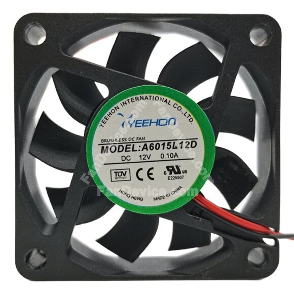 YEEHON A6015L12D DC 12V 0.10A 6015 Brushless Axial Cooling Fan