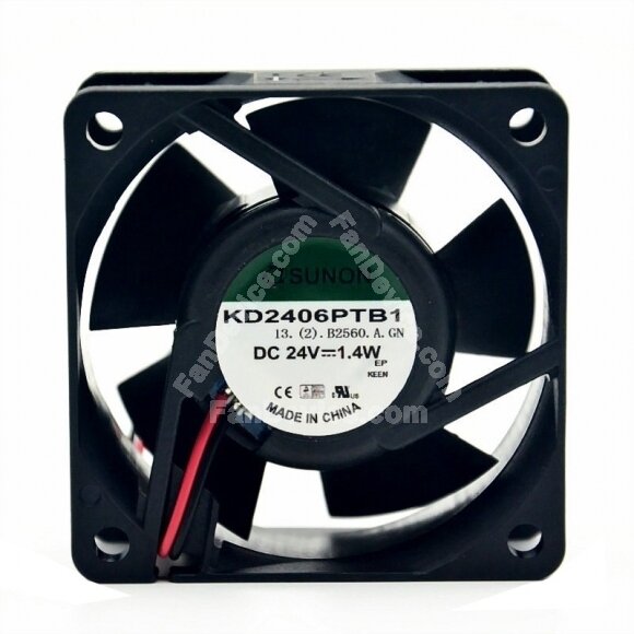 SUNON KD2406PTB1 13.(2).B2560.A.GN / 13.(2).A.GN DC 24V 1.4W 2 Wires Axial Cooling Fan