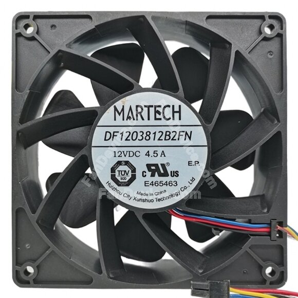 MARTECH DF1203812B2FN DC 12V 4.5A 4 Wires PWM Axial Cooling Fan