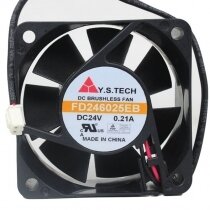 Y.S.TECH FD246025EB DC 24V 0.21A 2 Wires / 3 Wires Axial Cooling Fan
