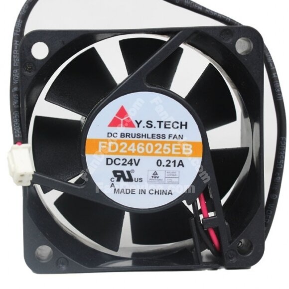Y.S.TECH FD246025EB DC 24V 0.21A 2 Wires / 3 Wires Axial Cooling Fan