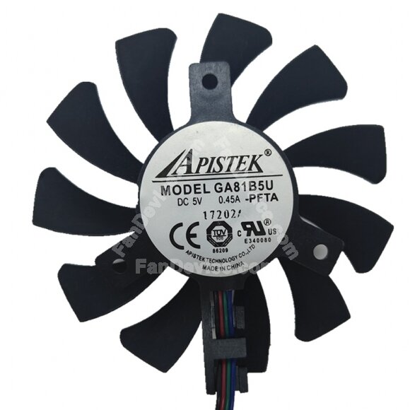 APISTEK GA81B5U DC 5V 0.45A Axial Cooling Fan