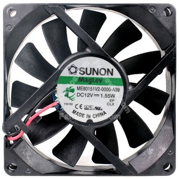 Sunon Maglev ME80151V2-0000-A99 DC 12V 1.55W 2 Wires Axial Cooling Fan