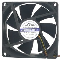 JAMICON JF0825B1UM-R DC 12V 0.37A 8025 Dual Ball Bearing Axial Fan