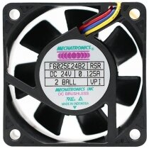 MECHATRONICS F6025E24B2 RSR 24V 0.125A 2 Ball DC Brushless Axial Fan