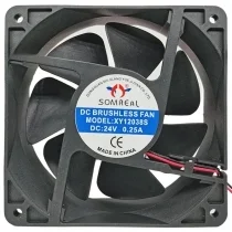 SOMREAL XY12038S 24V 0.25A 2 Wires DC Brushless Axial Fan