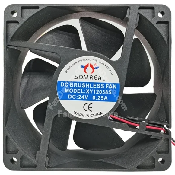 SOMREAL XY12038S 24V 0.25A 2 Wires DC Brushless Axial Fan