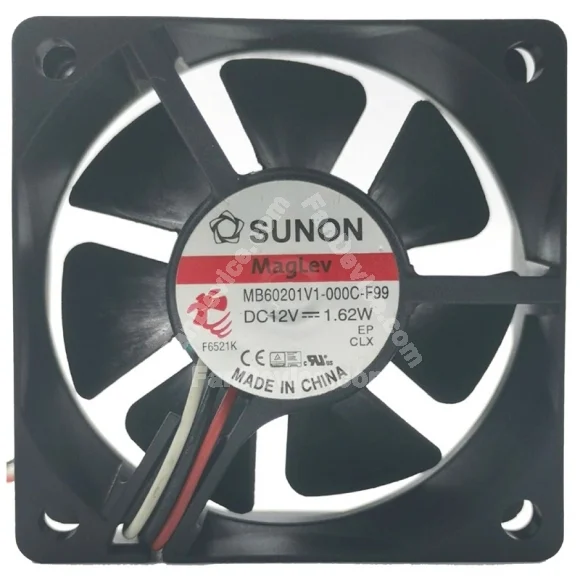Sunon MB60201V1-000C-F99 12V 1.62W 3 Wires Cooling Fan