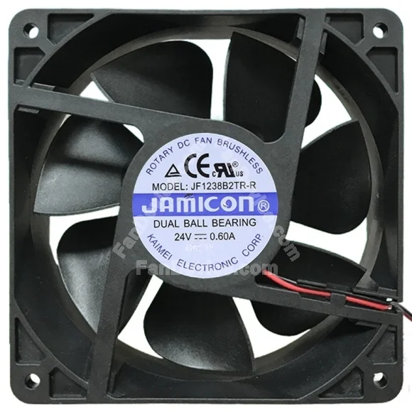 JAMICON JF1238B2TR-R 24V 0.60A 2 Wires Axial Cooling Fan