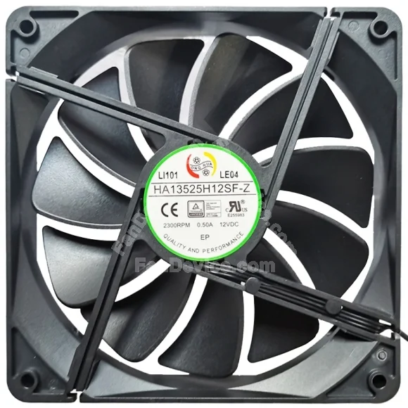 HONGHUA HA13525H12SF-Z 12V 0.50A 2 Wires Axial Cooling Fan