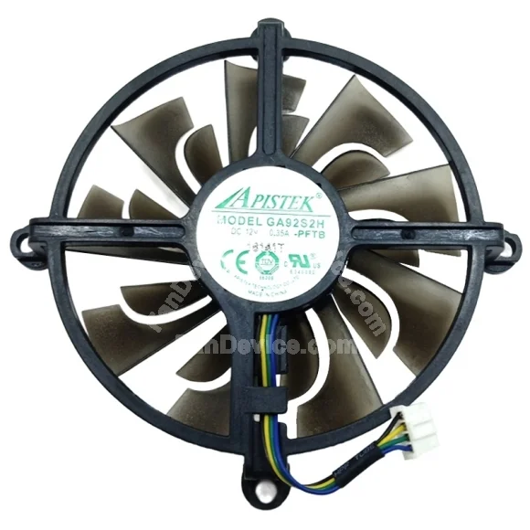 APISTEK GA92S2H 12V 0.35A 4 Wires Cooling Fan