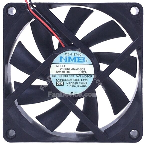 NMB 2806RL-04W-B59 12V 0.32A DC Brushless Cooling Fan