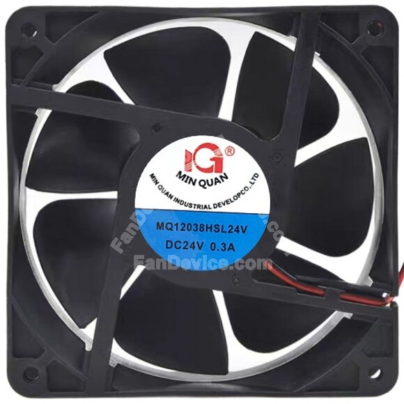 MIN QUAN MQ12038HSL 24V 0.3A 2 Wires Axial Cooling Fan