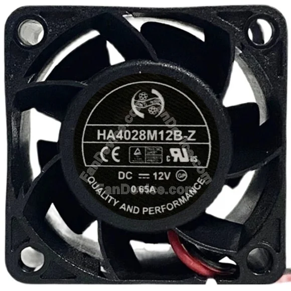HONGHUA HA4028M12B-Z 12V 0.65A 2 Wires Axial Cooling Fan