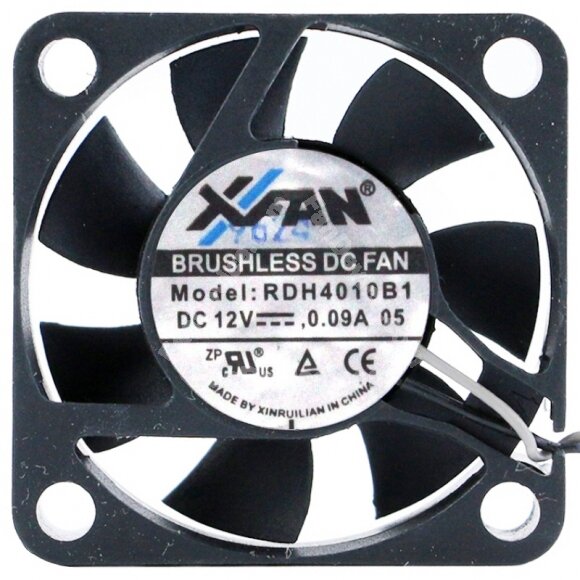 XFAN RDH4010B1 12V 0.09A 2 Wires DC Brushless Cooling Fan