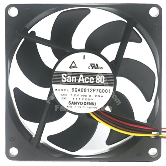 Sanyo 9GA0812P7G001 12V 0.29A 4 Wires Axial Cooling Fan