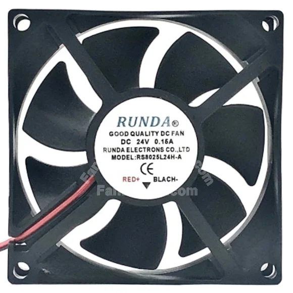 RUNDA RS8025L24H-A 24V 0.16A 2 Wires Axial Cooling Fan