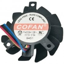 COFAN F-4008H12BIV 12V 0.18A 4 Wires Axial Cooling Fan