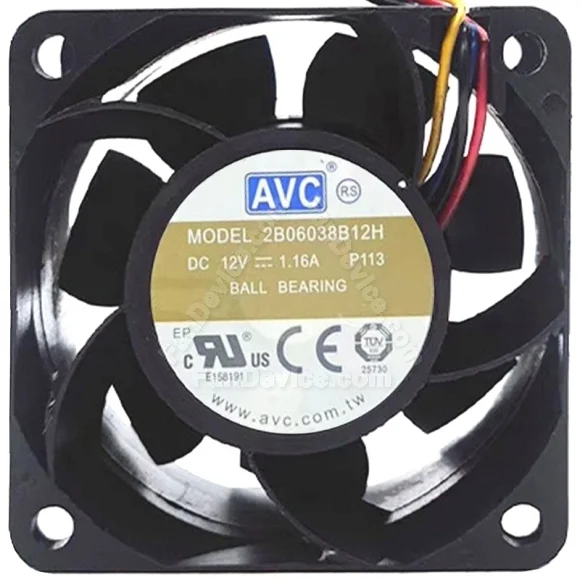 AVC 2B06038B12H 12V 1.16A 4 Wires Ball Bearing PWM Cooling Fan
