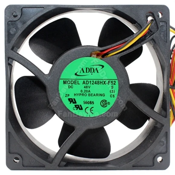 ADDA AD1248HX-F52 48V 0.20A 3 Wires HYPRO Bearing Cooling Fan