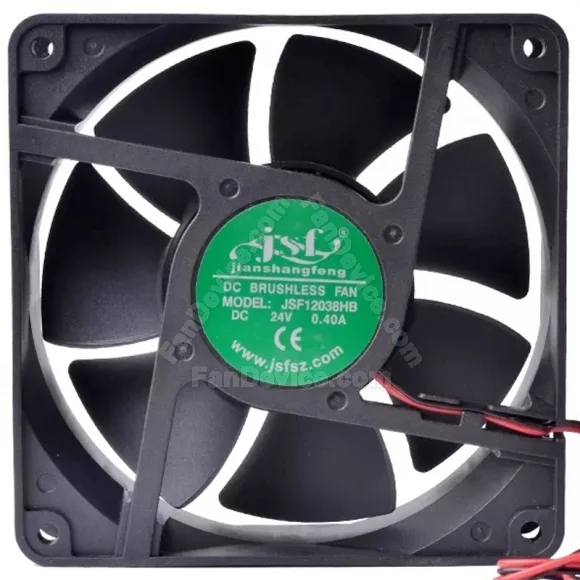 JSF JSF12038HB 24V 0.40A 2 Wires DC Brushless Axial Cooling Fan