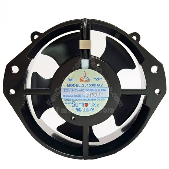 SAN JUN SJ1538HA2 220V-240V 0.13A Impedance Protected Cooling Fan