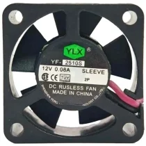 YLX YF-2510S 12V 0.08A 2 Wires Axial Cooling Fan